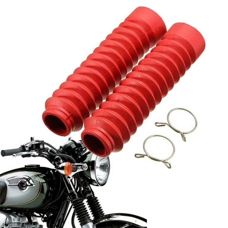 Motorcycle Upper Fork Guards Hard Plastic Wraps Protective Cover for Fork  with Diameter from 50mm-60mm Universal Accessories (Red)