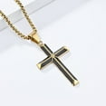 thumbnail image 4 of Rynsito Cross Necklace for Men, Beveled Edge Cross Necklace Silver Crucifix Pendant with Stainless Steel Chain, 24", 4 of 4