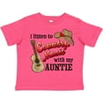 thumbnail image 3 of Inktastic I Listen to Country Music with my Auntie Guitar and Hat Boys or Girls Toddler T-Shirt, 3 of 5
