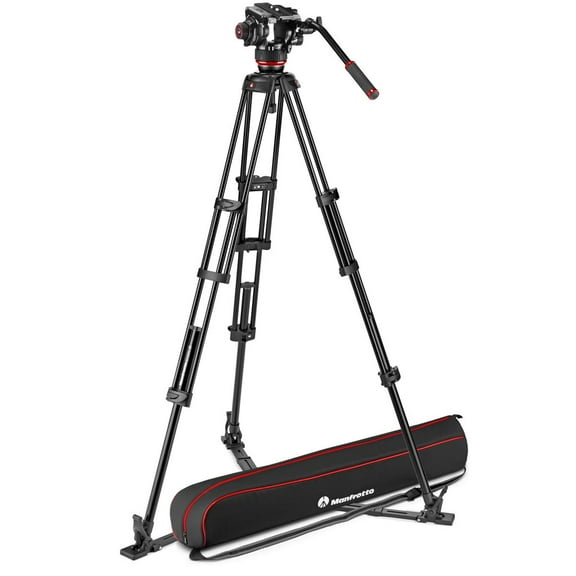 Manfrotto 504X Fluid Video Head with Aluminum Twin Leg Tripod & Ground Spreader