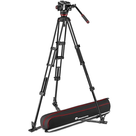 Manfrotto 504X Fluid Video Head with Aluminum Twin Leg Tripod & Ground Spreader