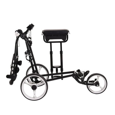 Foldable 3 Wheels Push Pull Golf Club Cart Trolley w/ (Best Value Electric Golf Trolley)