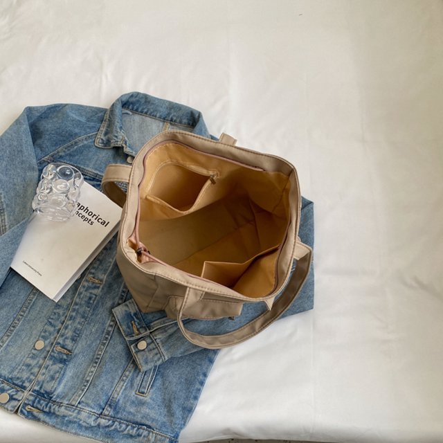 Bolsas de lona para mujer Bolsa de hombro de color sólido Gran capacidad para el trabajo (Caqui) Ndcxsfigh Para Estrenar