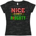 thumbnail image 3 of Inktastic Nice Until Proven Naughty with Holly and Gingerbread Man Women's T-Shirt, 3 of 5