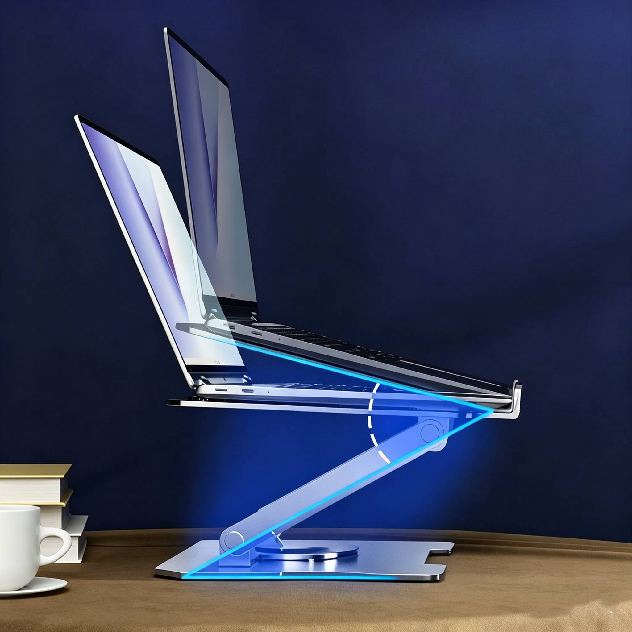 Adjustable Laptop Stand for Desk, Laptop Riser, Metal Foldable Computer Stand Holder for Portable Notebook, Compatible