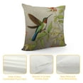thumbnail image 4 of Creowell  Decorative Pillowcases Green and Ivory Scintillant Hummingbird Vintage Grunge Cushion Boudoir Throw Pillow Case Hidden Zipper Design, 4 of 5