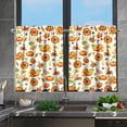 thumbnail image 5 of Fall Pumpkin Thanksgiving Kitchen Curtain Tiers Decor Window Treatment Rustic Farmhouse Short Curtains Privacy Curtain Tiers,2 Panels, 5 of 6