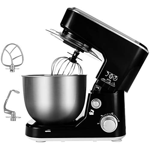Mixing Beater and Whisk Stand Mixer CMKM-150 Black Dough Hook Tilt-Head Electric Mixer with Stainless Steel Bowl Cusimax 5-Quart 800W Dough Mixer 