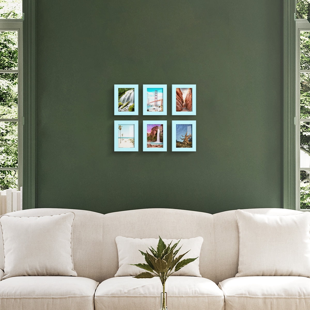 Wexford Home Modern 3.5" x 5" Light Blue Picture Frame (Set of 6)