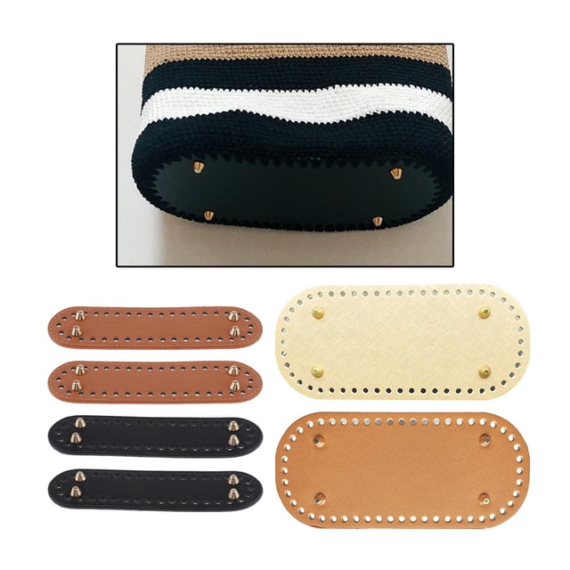 Bolsa de hombro tejida a mano de ganchillo, 6 uds., alfombrilla inferior para uñas, bolsa tejida DIY, Base de cojín para insertar, fabricación de bolsos Marrón Colco Inserción inferior del totalizador