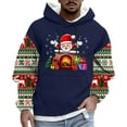 thumbnail image 3 of UVEASISHA Mens Christmas Hoodie Sweatshirts Color Block Long Sleeve Pullover Sweatshirt Drawstring Hooded Santa Claus Pullover Tops Blue M, 3 of 6