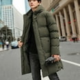 thumbnail image 7 of Brondbend Winter Coat for Men Jackets for Men Hooded Long Sleeved Zipper Pocket Outerwear Solid Color Warm Jacket Loose Fit Holiday Tops Army Green, 7 of 7