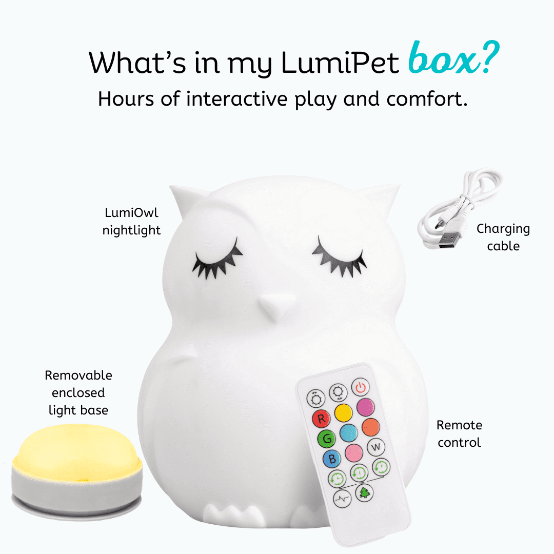 LED Nursery Night Lights for Kids: LumiPets Cute Animal Silicone Baby Night Light with Touch Sensor and Remote - Portable and Rechargeable Infant or Toddler Cool Color Changing Bright Nightlight Lamp