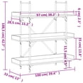 thumbnail image 4 of vidaXL Bookcase 3-Tier Smoked Oak 100x33x108.5 cm Engineered Wood, 4 of 5