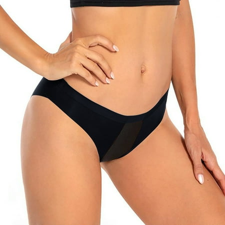 Summer Savings  Leak Proof Menstrual Panties  Cotton Underpants  Women s Physiological Underwear  Soft Comfort  Breathable  for Daily Use  Absorbent Protection  Plus Size Women | Black 3XL
