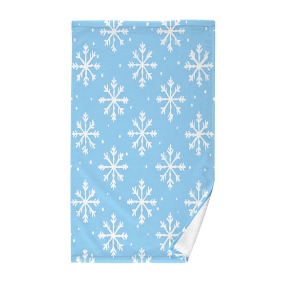 Yayeee 100% Cotton Hand Towels for Bathroom 16" x 28" Soft Absorbent Kitchen Towel, Snowflake Pattern