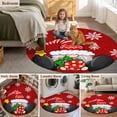 thumbnail image 5 of Round Rugs 3Ft, Red Gnomes Christmas Round Area Rug Washable Indoor Throw Carpet, Snowflake Xmas Balls Small Non Slip Circle Rug for Bedroom Living Room Home Decor Aesthetic, 5 of 8
