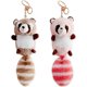 thumbnail image 1 of 2 pcs raccoon plush toy plush keychain cute raccoon teddy keychain raccoon soft toy keychains gifts for children cute keychain, 1 of 5
