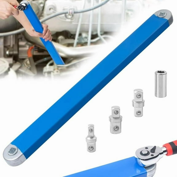 High-Quality Extension Wrench Set, Includes 1/2", 1/4", and 3/8" Sockets, Multi-purpose Tool for Tight Space Applications