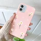 thumbnail image 4 of Funda de teléfono con diseño de margaritas sencillas para iPhone 14, 13, 12, 11 Pro Max, 12 Mini, 7, 8 Plus, XS Max, X XR, carcasa trasera de TPU suave en color rosa y blanco, 4 of 5