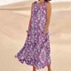 thumbnail image 4 of Vestido de Verano para las Mujeres sin Mangas Lino-Look Impreso Maxi, Suelto Fluido Y Vestido Sexy de Moda para las Mujeres, 4 of 4