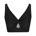 Amzcrzy Women's Swim Tops Only Twist Front Bikini Top V Neck Padded