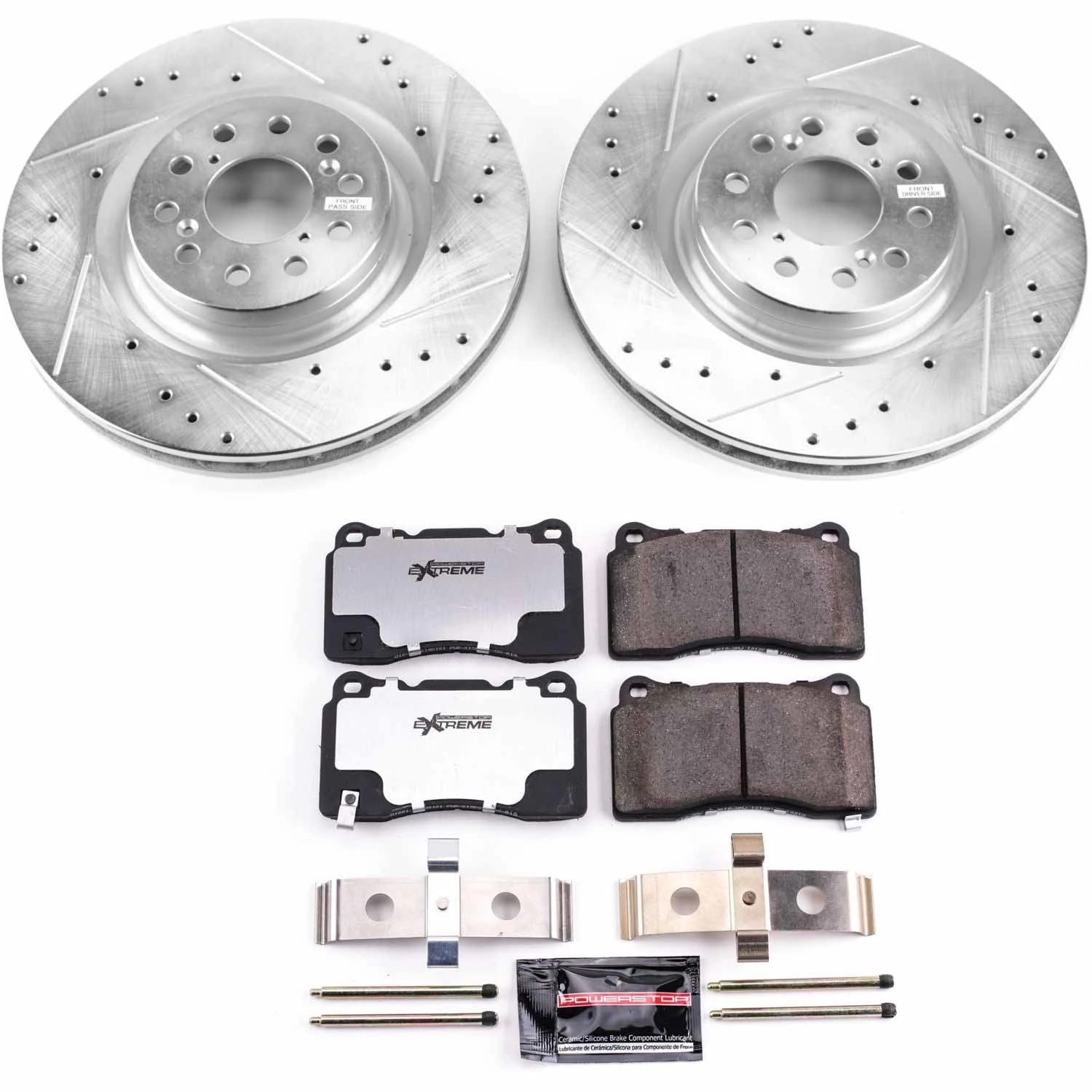 PowerStop Front Z26 Street Warrior Carbon-Fiber Ceramic Brake Pad and Drilled and Slotted Rotor Kit Fits: HONDA Select Models K7869-26