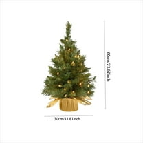 Small Christmas Tree with Lights, 11.8In Pre Lit Artificial Mini Xmas Tree for Tabletop, Outdoor, Bedroom, Office Decorations, Includes Led Warm Lights, PVC Branch Tips