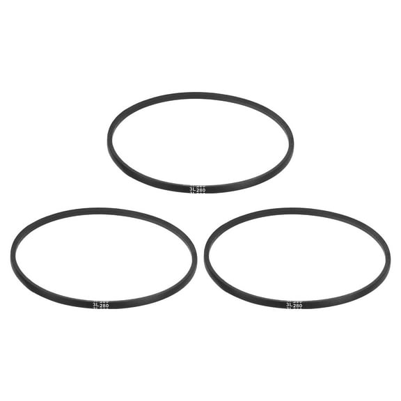 Uxcell 3 Pcs 3L280 Classic Wrapped Rubber V-Belt, 28"(711mm) Outside Circumference, 3L Profile V Belt 3/8" Width 7/32" Height