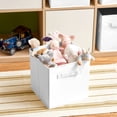 thumbnail image 2 of EZOWare Set of 4 Foldable Fabric Basket Bins, Collapsible Storage Organizer Cube 10.5 x 10.5 x 11 inch for Nursery, Playroom, Kids, Living Room - (White), 2 of 7