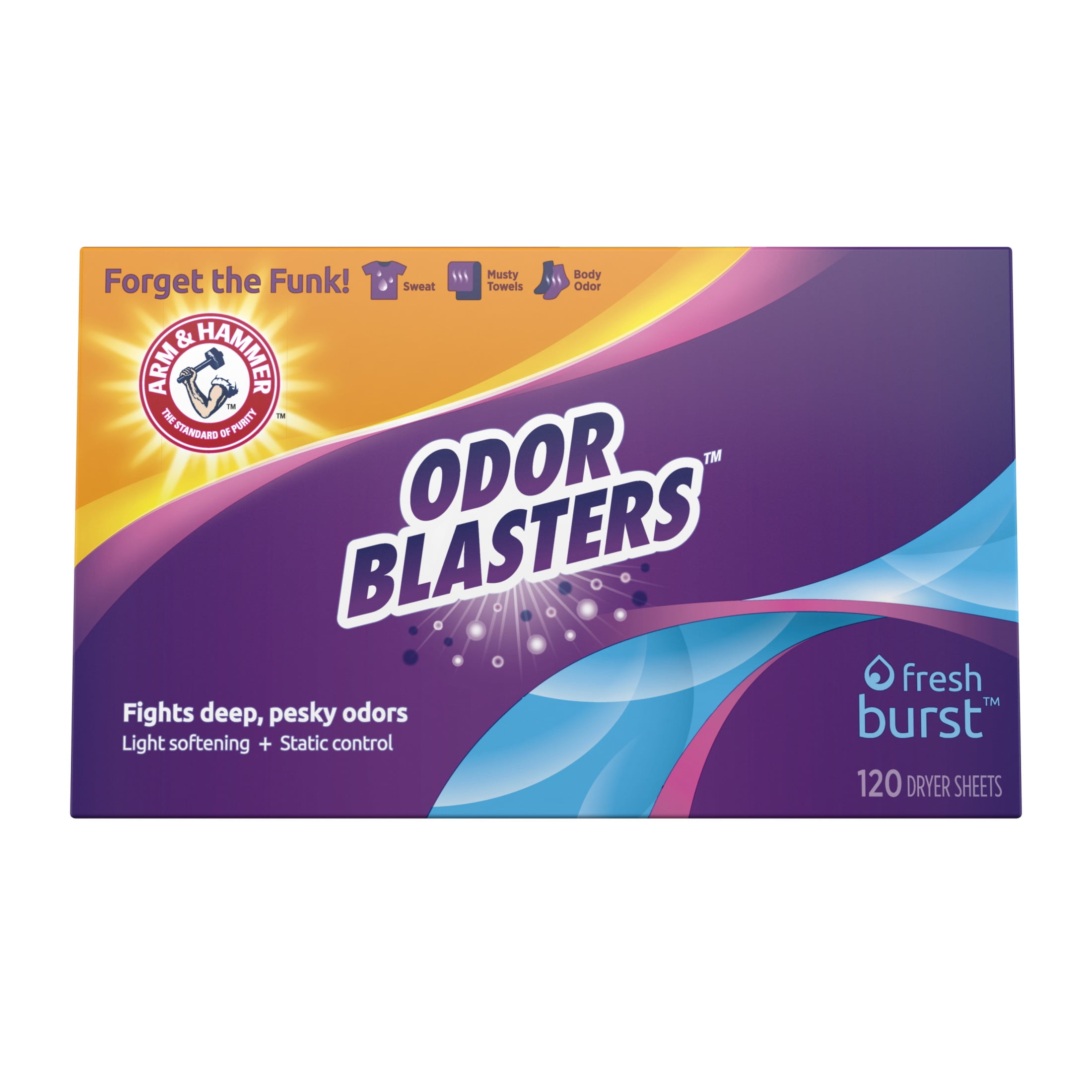 (6 pack) Arm & Hammer Odor Blaster Dryer Sheets, Fresh Burst, 120 Count