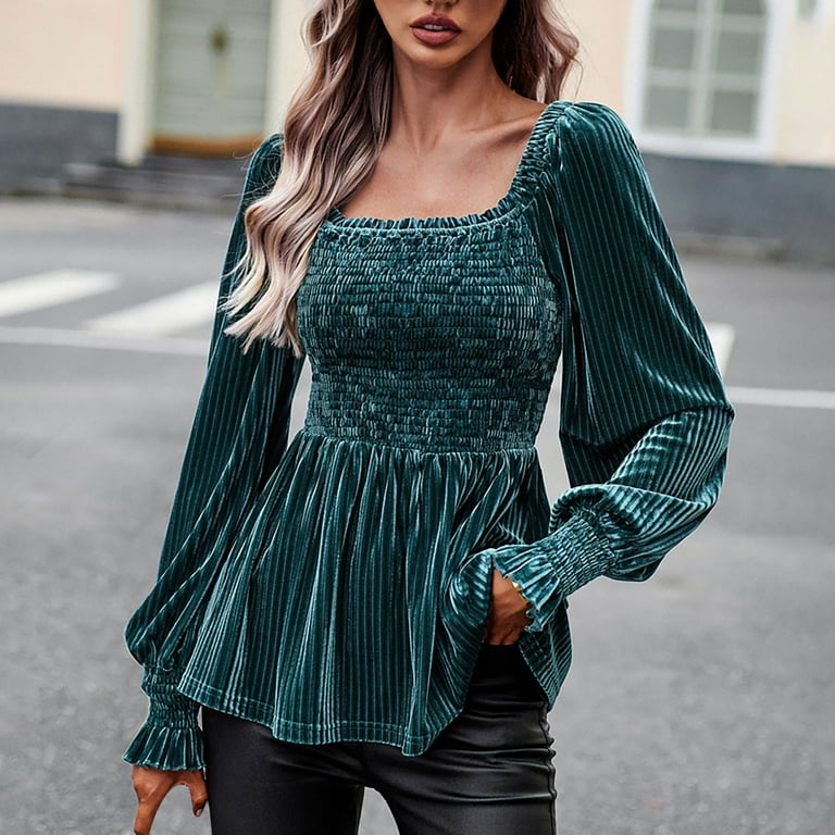 Green dressy blouse hot sale