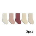 thumbnail image 2 of LYMAYTER ‌‌Toddler Infant Unisex Crew Socks Breathable Ankle 5 Pair for Girls Boys Adolescent 0-12Y, 2 of 8