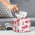 thumbnail image 4 of Kdxio Valentine Gnomes Print Tissue Box Cover,Square Decorative PU Leather Facial Paper Case Organizer Holder Dispenser for Bathroom,Night Stands,Desk,Car 5.2''X5.2''X5.2'', 4 of 6