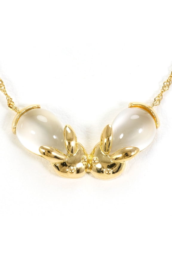 Pre-Owned 18K (18-karat) Yellow Gold Necklace with Moonstone, Total Weight 2.3g, 42cm, Jewelry