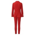 thumbnail image 4 of Jiyugala Suit for Women Women's Solid Two Piece Suit Set Business Office Long Sleeve Suit Jacket And Trouser, 4 of 8