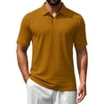 thumbnail image 2 of OIOLOYJM Mens Polo Shirts Short Sleeve Quick Dry Golf Shirt Athletic Business Work T-Shirt Workout Running Lightweight Top Yellow S, 2 of 5