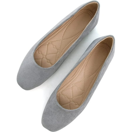 

Pfhytec LU Flats for Women Comfortable Wide Width Square Toe Ballet Shoes Dressy Slip-ons Loafers