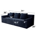 thumbnail image 4 of 71 Inch Corduroy Sofa Like Ergonomic Deep Seat Loveseat for Living Room Bedroom and Conference Room Use 3 Seats, Aged Blue, 4 of 5