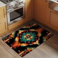 thumbnail image 3 of Boho Orange Teal Bathroom Mats 2x3 FT,Non Slip Small Kitchen Mat,Geometric Vintage Southwestern Ethnic Washable Soft Backed Front Door Throw Rugs Non-Shedding Indoor Outdoor Doormat for Entryway Sink, 3 of 8
