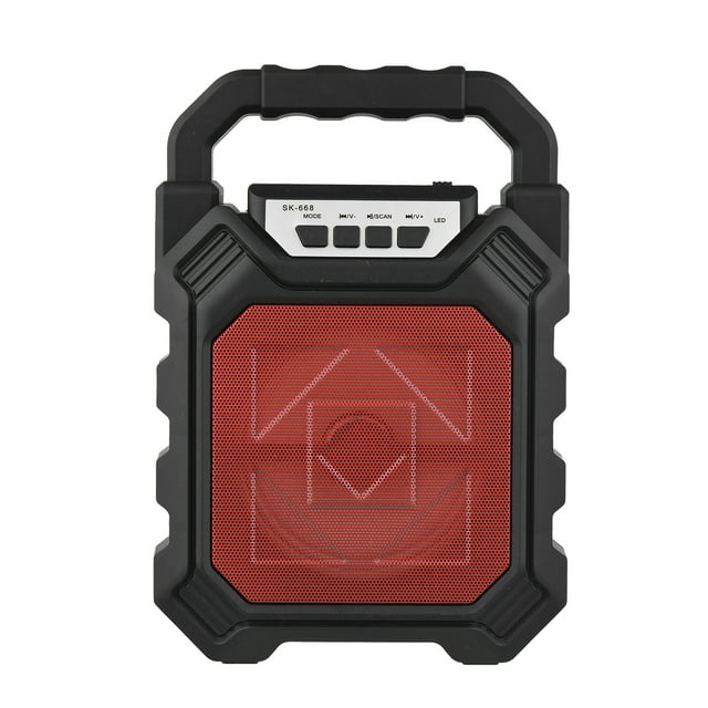 Zootealy Machine de Karaoké Bluetooth Portable SK-668 avec Haut-Parleur de Danse Carré d'Extérieur, Microphone, Caisson de Basses Portatif - Rouge