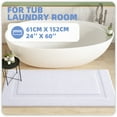 thumbnail image 2 of PABUBE Traditional Soft White Microfiber Shag Bath Mat, 24"x60", Non-Slip and Absorbent Bathroom Rug for Bathroom Floor, Quick Dry, Machine Washable, 2 of 11