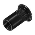 thumbnail image 6 of Uxcell Rivet Nuts Carbon Steel Knurled Flat Head Insert Nut Fastener Black M5 80 Pcs, 6 of 6
