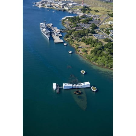 Uss Arizona Uss Missouri - USS Missouri and USS Arizona Memorial, Pearl Harbor, Oahu, Hawaii Print Wall Art By Douglas Peebles
