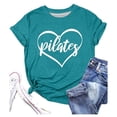 thumbnail image 1 of TSADFHJI Hauts à Col Roulé pour Femmes Manches Courtes T-Shirt Décontracté Imprimé Lettre d'Amour Col Rond Manches Courtes m Vert Menthe, 1 of 2