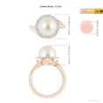 thumbnail image 5 of ANGARA South Sea Cultured Pearl & Diamond Halo Bypass Ring in 14K Rose Gold for Women | June Birthstone, Birthday, Anniversary, Jewelry Gift for Women | Pearl Ring, 5 of 8
