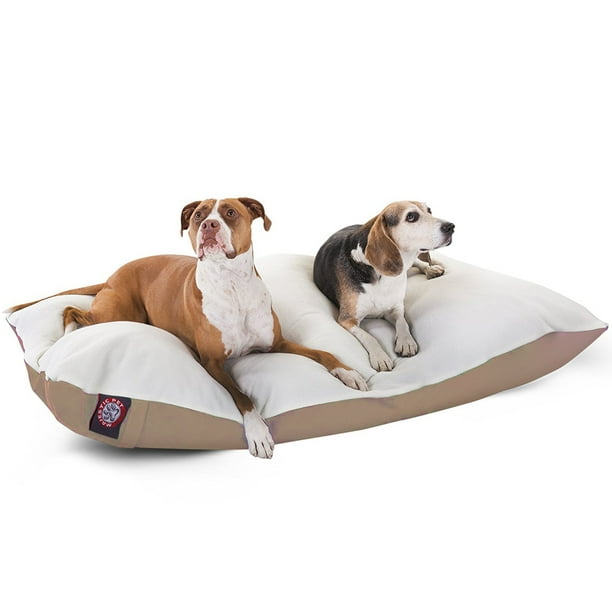 Majestic Pet Solid Color Rectangular Pillow Dog Bed Machine Washable Khaki X Large 42 X 60 X 8 Walmart Com Walmart Com