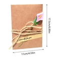 thumbnail image 2 of 7 Inch Diy Kraft Paper Handmade Dry Flower Invitation Greeting Cards Set, Handcrafted Card With Dried Flower Twine Sticker, Christmas Wedding Favors Card Valentines Day Gifts For Her Women, 2 of 5