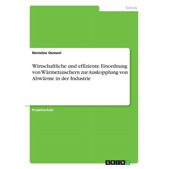 Wirtschaftliche und effiziente Einordnung von Wärmetauschern zur Auskopplung von Abwärme in der Industrie (Paperback)