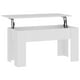thumbnail image 1 of Mesa de Centro Casafoyer Blanca de Madera Tecnológica con Almacenamiento, 1 of 5